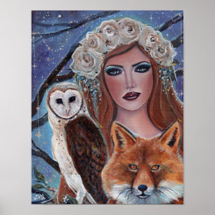 Cybele godin van natuur kunst door Renee Lavoie Poster