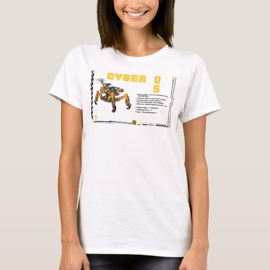 Cyber 05 Mech Robot Design T-shirt (Voorkant)