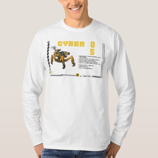 Cyber 05 Mech Robot Design T-shirt (Voorkant)