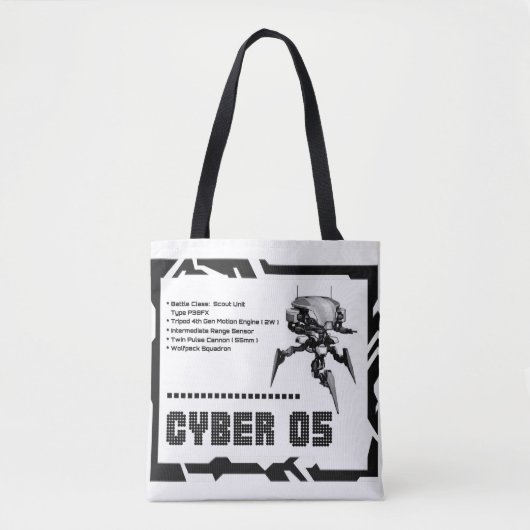 Cyber 05 Mech Robot Design Tote Bag (Voorkant)
