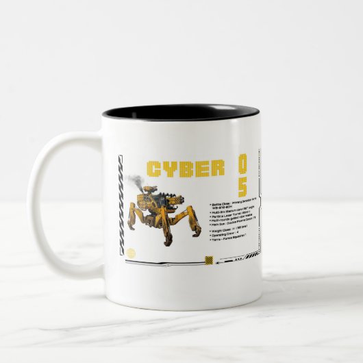 Cyber 05 Mech Robot Design Tweekleurige Koffiemok (Links)