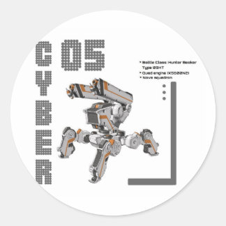 Cyber 05 Mech robot Ronde Sticker