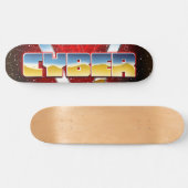 Cyber 1980 poster persoonlijk skateboard (Horizontaal)