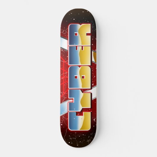 Cyber 1980 poster persoonlijk skateboard (Voorkant)