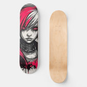 Cyber 2K Urban Emo Meisje  Persoonlijk Skateboard (Voorkant)