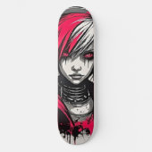 Cyber 2K Urban Emo Meisje  Persoonlijk Skateboard (Voorkant)