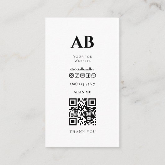 Cyber Analyst Foto QR Code Visitekaartje (Achterkant)