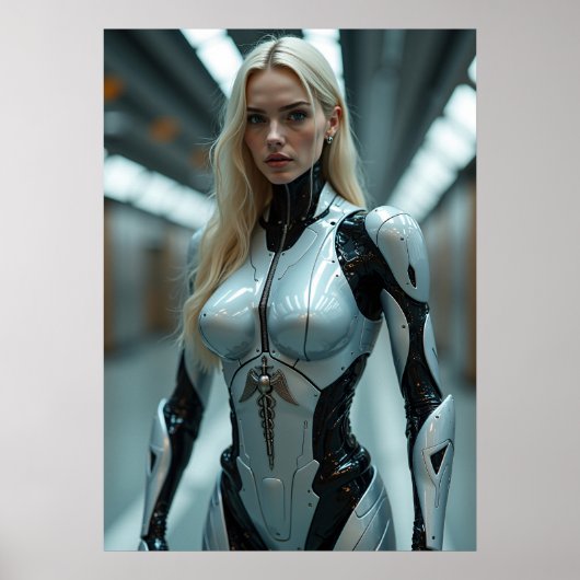 Cyber Aphrodite: Chrome Beauty Poster (Voorkant)