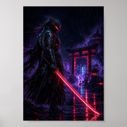 Cyber Armored Samurai Poster (Voorkant)