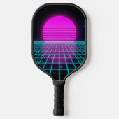 Cyber Athletic Laser Horizon Neon 80s Custom Pickleball Paddle (Achterkant)