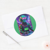 Cyber Beats-Collectie Ronde Sticker (Envelop)