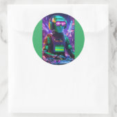 Cyber Beats-Collectie Ronde Sticker (Tas)