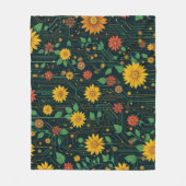 Cyber Bloom Fleece Deken (Voorkant)