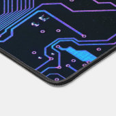 Cyber Blue PCB Circuit Board Trace Pattern Art Bureaumat (Hoek)