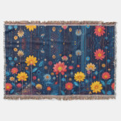 Cyber Blueish Bloom Deken (Voorkant)