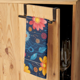 Cyber Blueish Bloom Theedoek