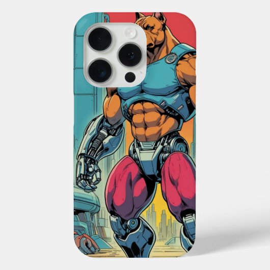 "Cyber Buff Dog – Retro Anime Robot Warrior" Case-Mate iPhone Case (Achterkant)