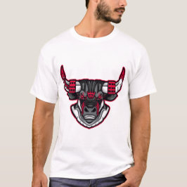 Cyber Bull Head – Futuristic Mecha Animal Graphic  T-shirt