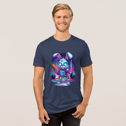 Cyber Bunny Uprising Tri-Blend Shirt (Voorkant volledig)