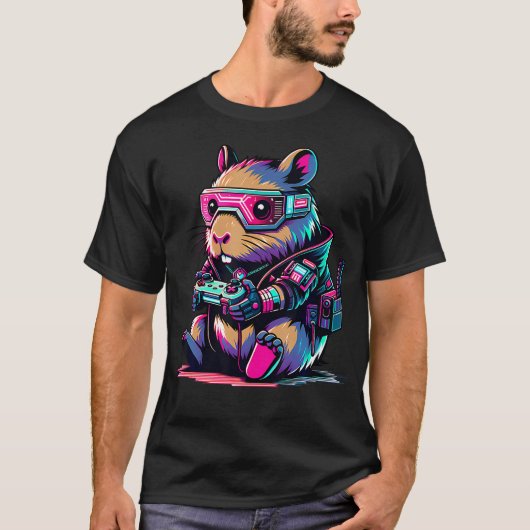 Cyber Capybara Videogames Capybara T-shirt (Voorkant)