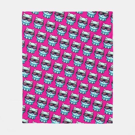 Cyber Cat Fleece Deken (Voorkant)