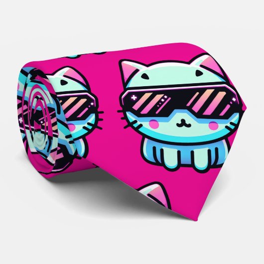 Cyber Cat Stropdas (Opgerold)