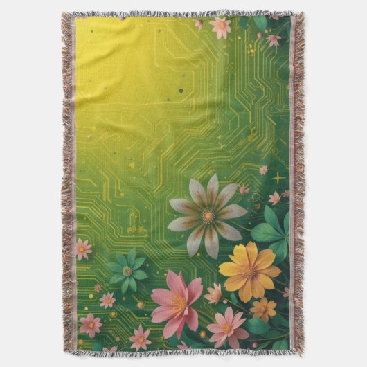 Cyber Chartreuse Deken (Voorkant Verticaal)