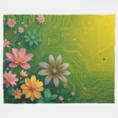 Cyber Chartreuse Fleece Deken (Voorkant (Horizontaal))