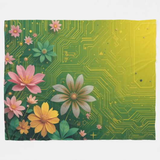 Cyber Chartreuse Fleece Deken (Voorkant (Horizontaal))