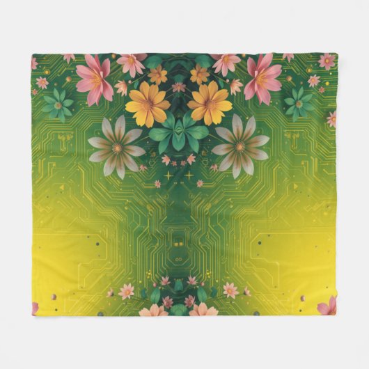 Cyber Chartreuse Fleece Deken (Voorkant (Horizontaal))