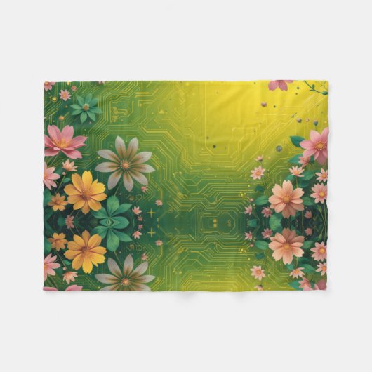 Cyber Chartreuse Fleece Deken (Voorkant (Horizontaal))