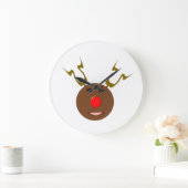 Cyber Christmas Reindeer Wall Clock Grote Klok (Huis)