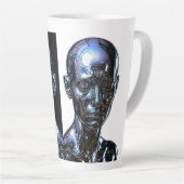 Cyber Chrome Sentinel Latte Mok (Rechterhoek)