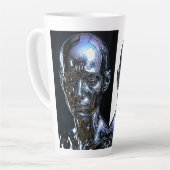 Cyber Chrome Sentinel Latte Mok (Linkerhoek)