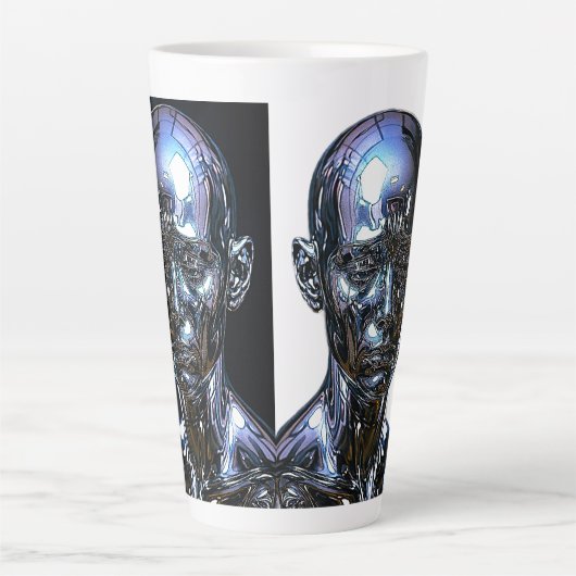 Cyber Chrome Sentinel Latte Mok (Voorkant)