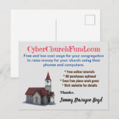 Cyber Church fondsenwerving Briefkaart (Voorkant / Achterkant)