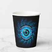 Cyber Circuit Eye Papieren Bekers (Achterkant)