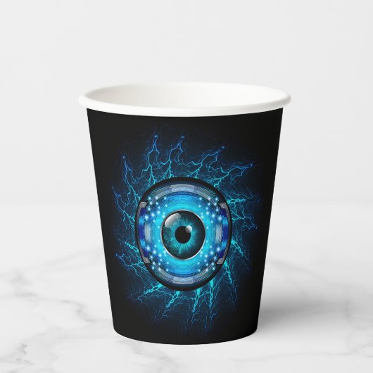Cyber Circuit Eye Papieren Bekers (Voorkant)