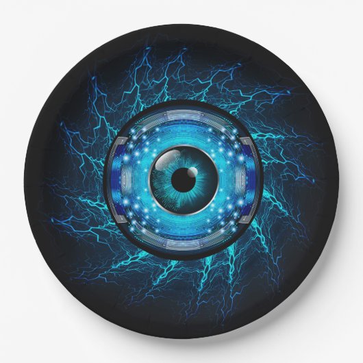 Cyber Circuit Eye Papieren Bordje (Voorkant)