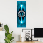 Cyber Circuit Eye Poster (Thuiskantoor)