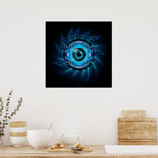 Cyber Circuit Eye Poster (Keuken)