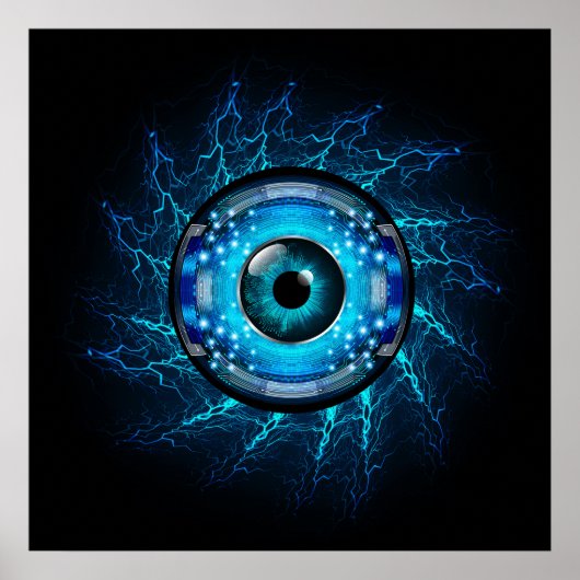 Cyber Circuit Eye Poster (Voorkant)