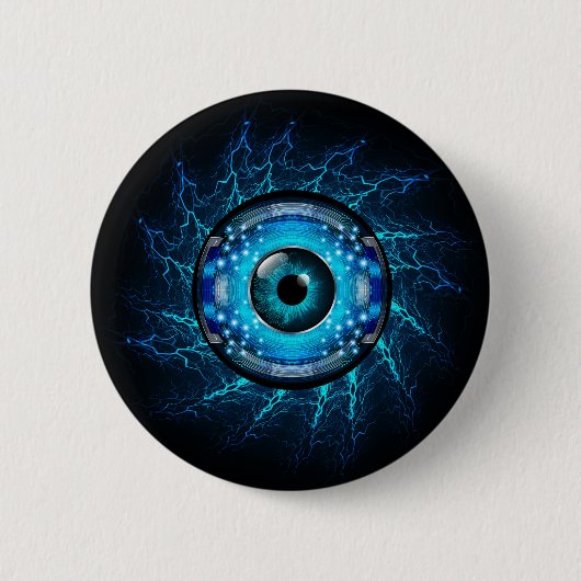 Cyber Circuit Eye Ronde Button 5,7 Cm (Voorkant)