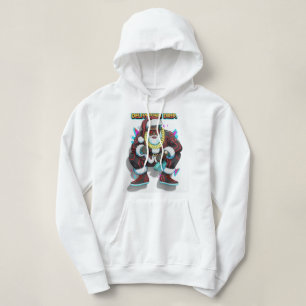CYBER-CLAUS: Gelimiteerde Editie Grafische Crop Ho Hoodie