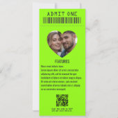 Cyber Cool Rock ’n’ Roll Wedding Ticket Kaart (Achterkant)