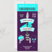 Cyber Cool Rock ’n’ Roll Wedding Ticket Kaart (Voorkant)