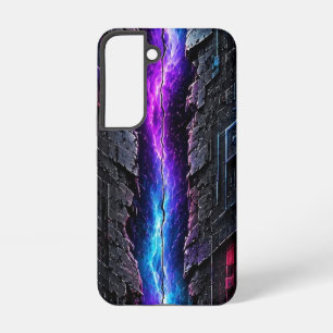 Cyber Crack Neon - Ultra Smal Futuristisch  Samsung Galaxy Hoesje