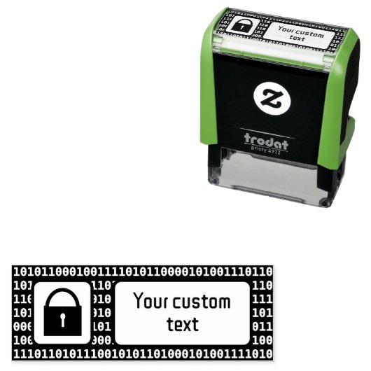 Cyber / Data Security - Lock & IT Code - Eigen tek Zelfinktende Stempel (In situ)
