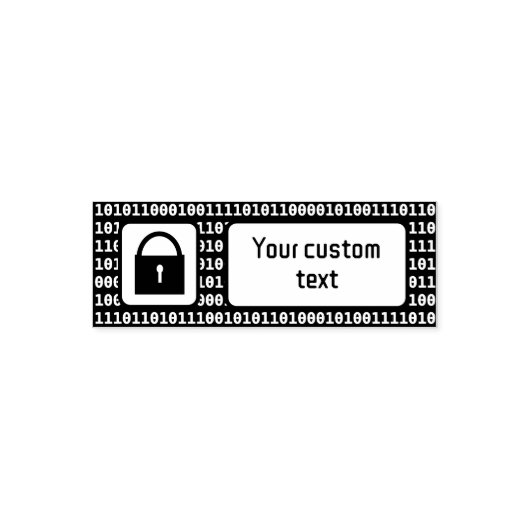 Cyber / Data Security - Lock & IT Code - Eigen tek Zelfinktende Stempel (Design)