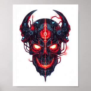 Cyber Demon Schedel Heer Poster
